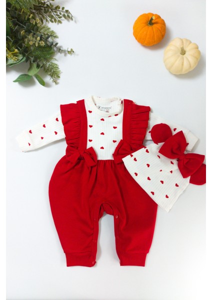 Mini Cayzen Kırmızı Kalpli Lüx Bebek Tulum fiyatları