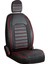 renault Latitude Uyumlu Deri Oto Koltuk Kılıfı Ön-Arka 5li Set Original Seri Siyah-Kırmızı 3