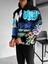 Oversize Graffiti Kapşonlu Sweatshirt Siyah 3