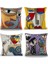 4'lü Set Picasso Minder Örtüsü 45X45 cm Işlemeli Pamuk Keten Kanepe Minderi Kapakları Iskandinav Oturma Odası Dekorasyonu Yatak Odası Yatak Ofis Koltuğu D (Yurt Dışından) 1
