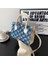 Dama Tahtası Dikiş Denim Kare Ekose Küçük Kare Çanta Kadınlar, Avrupa ve Amerikan Retro Gündelik Omuz Messenger El Çantası (Yurt Dışından) 1