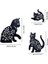 Cat Yard Art Garden Decorative Metal Statues, 3 Pieces Cat Hollow Out Silhouette Animal Shape Stake Decorations, Black (Yurt Dışından) 2