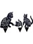 Cat Yard Art Garden Decorative Metal Statues, 3 Pieces Cat Hollow Out Silhouette Animal Shape Stake Decorations, Black (Yurt Dışından) 3