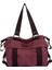 Kadınlar Tuval Crossbody Çantası, Zıt Panel Zip Çok Cep Büyük Kapasiteli Tote (Yurt Dışından) 1