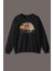 So Cool Siyah Kara Kartal Baskılı  Eagle Kafası Beyaz Baskılı Sweatshirt 1