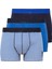 Erkek Saks-Lacivert-Baskılı 3'lü Boxer 80504 1