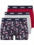 Erkek Gri Melanj-Bordo-Baskılı 3'lü Boxer 80509 1