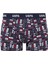 Erkek Gri Melanj-Bordo-Baskılı 3'lü Boxer 80509 4