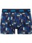 Erkek Lacivert-Saks-Baskılı 3'lü Boxer 80509 4