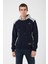 Içi Polarlı Regular Fit Standard Kesim Kanguru Cepli Basic Kapüşonlu Sweatshirt 4