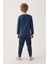 Erkek İndigo Çocuk Pijama Takımı 4
