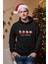 Kedi Tasarımlı Meow Christmas Kapşonlu Sweatshirt 3
