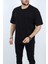 Erkek Basic %100 Pamuklu Bisiklet Yaka Oversize Kısa Kollu T-Shirt 1