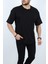 Erkek Basic %100 Pamuklu Bisiklet Yaka Oversize Kısa Kollu T-Shirt 2