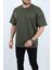 Erkek Basic %100 Pamuklu Bisiklet Yaka Oversize Kısa Kollu T-Shirt 1