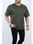 Erkek Basic %100 Pamuklu Bisiklet Yaka Oversize Kısa Kollu T-Shirt 2