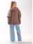 Kız Çocuk Pamuklu Kapüşonlu Yırtmaçlı Yarasa Kol Şardonlu Sweatshirt 3