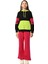 Kız Çocuk Kapüşonlu Neon Renk Bloklu Tasarım Sweatshirt 4
