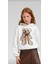 Kız Çocuk Pamuklu Içi Şardonlu Ayıcıklı Kapüşonlu Sweatshirt 4