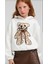 Kız Çocuk Pamuklu Içi Şardonlu Ayıcıklı Kapüşonlu Sweatshirt 5