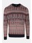 Erkek Triko Lacivert Bisiklet Yaka Desenli Slim Fit Pamuklu Kazak Ncs 3721 1