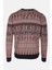 Erkek Triko Lacivert Bisiklet Yaka Desenli Slim Fit Pamuklu Kazak Ncs 3721 2