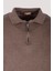 Erkek Polo Yaka Triko Vizonmelanj Slim Fit Yarım Fermuarlı Balık Sırt Desenli Pamuklu Kazak Ncs 3006 4