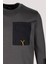 Erkek Sweatshirt Füme Ön Cep Detaylı Relaxed Fit Double Face Crewneck Ncs Jeans 1640 3