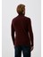 Erkek Tam Balıkçı Boğazlı Triko Bordo Slim Fit Pamuklu Sık Örme Kazak Ncs 3003 3