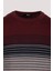 Erkek Triko Bordo Bisiklet Yaka Desenli Slim Fit Pamuklu Kazak Ncs 3735 3