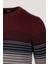 Erkek Triko Bordo Bisiklet Yaka Desenli Slim Fit Pamuklu Kazak Ncs 3735 4