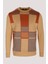 Erkek Triko Camel Bisiklet Yaka Desenli Slim Fit Pamuklu Kazak Ncs 3722 1