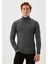 Erkek Tam Balıkçı Boğazlı Triko Koyu Grimelanj Slim Fit Pamuklu Sık Örme Kazak Ncs 3003 1