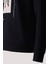 Erkek Sweatshirt Siyah Relaxed Fit Double Face N Aplike Sargı Nakış Logo Detaylı Crewneck Ncs Jeans 1649 4