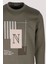 Erkek Sweatshirt Haki Relaxed Fit Double Face N Aplike Sargı Nakış Logo Detaylı Crewneck Ncs Jeans 1649 2