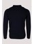Erkek Polo Yaka Triko Lacivert Slim Fit Yarım Fermuarlı Balık Sırt Desenli Pamuklu Kazak Ncs 3006 2