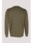 Erkek Sweatshirt Haki Monogram Desenli Logo Detaylı Relaxed Fit Crewneck Ncs Jeans 1625 2