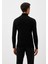 Erkek Tam Balıkçı Boğazlı Triko Siyah Slim Fit Pamuklu Sık Örme Kazak Ncs 3003 3