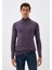 Erkek Yarım Balıkçı Boğazlı Triko Mürdümmelanj Slim Fit Pamuklu Sık Örme Kazak Ncs 3005 1