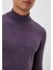 Erkek Yarım Balıkçı Boğazlı Triko Mürdümmelanj Slim Fit Pamuklu Sık Örme Kazak Ncs 3005 4