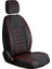 Fiat Stilo Uyumlu Deri Oto Koltuk Kılıfı Ön/Arka 5li Tam Set Orjin Seri Siyah-Kırmızı 4
