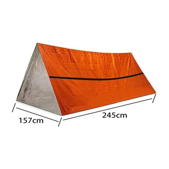 Htun 2 Kişi Acil Barınma Kampı Hayatta Kalma Tüpü Sıcak Battaniye Çadırı (Turuncu) (Yurt Dışından)
