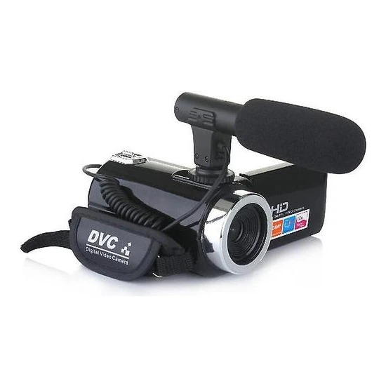 Htun Hd Kamera Ev Video Kamera ile 18X Dijital Zoom 24MP Piksel Gece Görüş Açık Spor Vlog Taşınabilir Dijital Dv Kamera (Kamera Mikrofon) (Yurt Dışından)