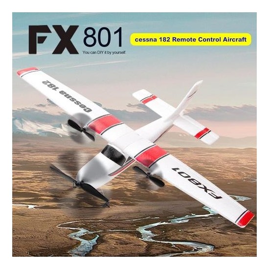 Avion RC Goolsky FX801 Cessna 182 - 2.4 GHz 2 Canaux - Pour Débutants Et Enfants - Avec 2 Batteries
