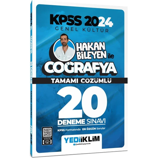 Yediiklim Yayınları 2024 KPSS Genel Kültür Coğrafya Tamamı Çözümlü 20 Deneme
