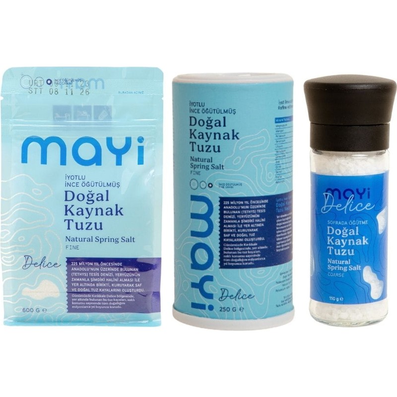 Mayi Tuz Mayi 600 gr Mini Sofra Tuzu Paketi Doğal Kaynak Tuz Türü ile Kimyasal Maddeler İçermez