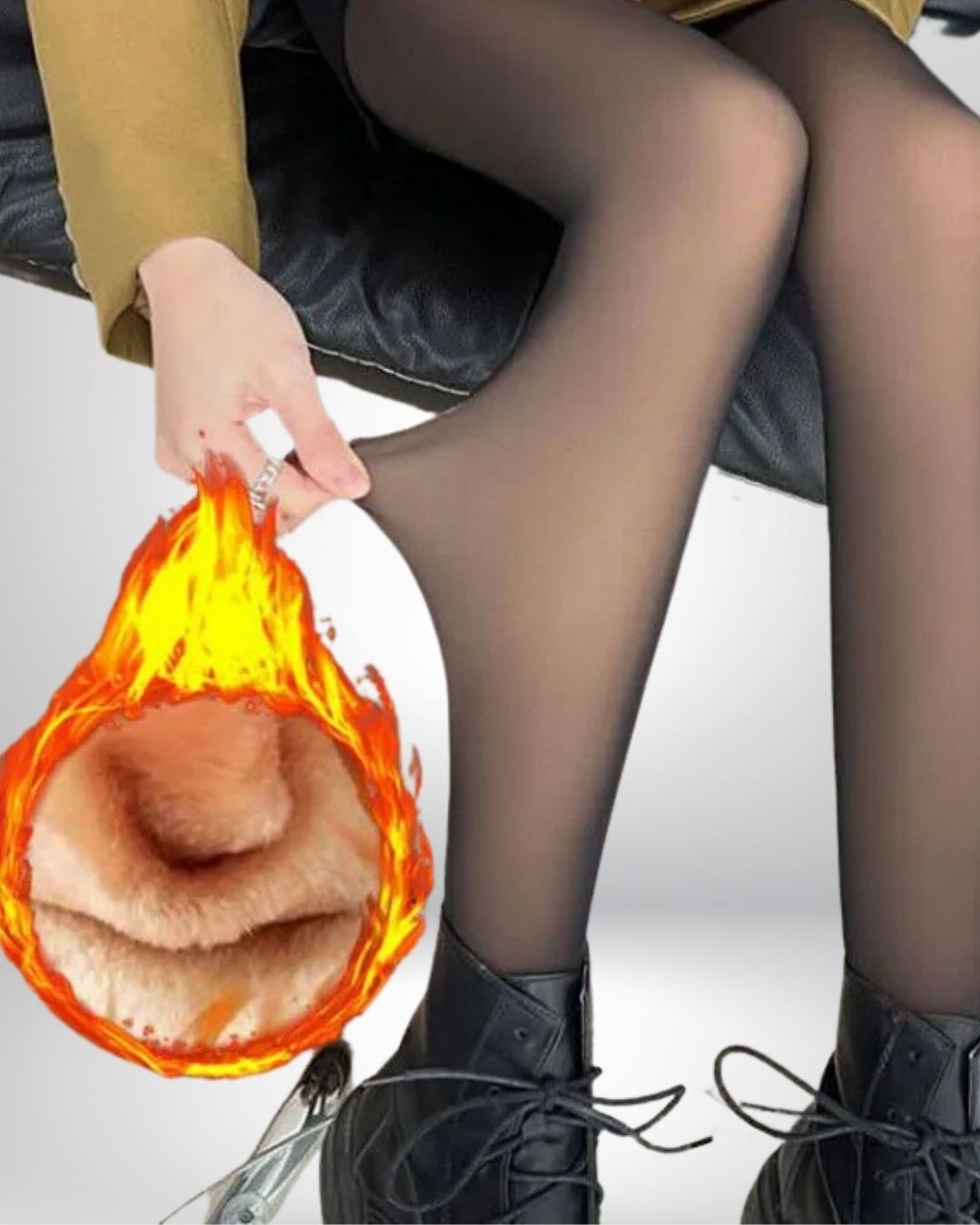 Seburam Collection Seburam Kalın Kışlık Termal Toparlayıcı Içi Polarlı Ten Çorap Kalın Termal Tayt görsel 2