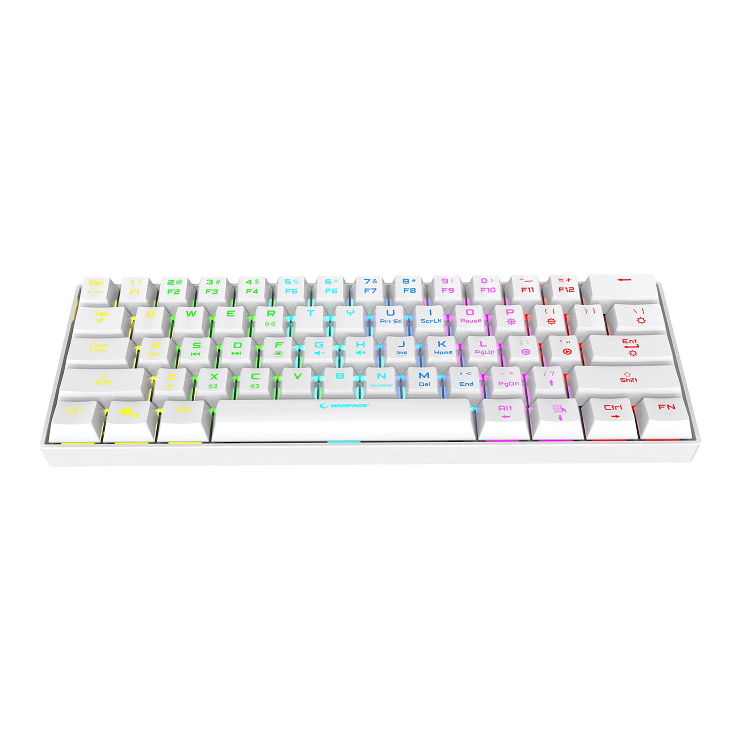 Rampage KB-RX63 B-Atom Beyaz Bluetooth Rgb Backlight Blue Mekanik Q 63 ...