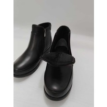 Çiğdem Kundura Çiğdem Siyah Çift Fermuarlı Gerçek Deri Tam Ortopedik Anne Botu  - Siyah - 36 - ST00995-SİYAH-36