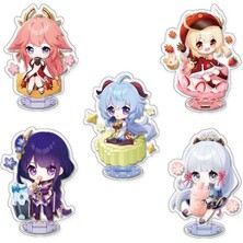 Sourcingasia Adet 10 cm Oyun Genshin Etki Standı Işareti Anime Figürü Akrilik Model Zhongli Ayato Venti Xiao Yae Miko Çift Taraflı Stand Modeli Plaka Masa Dekoru Hayranları Hediye (Yurt Dışından)